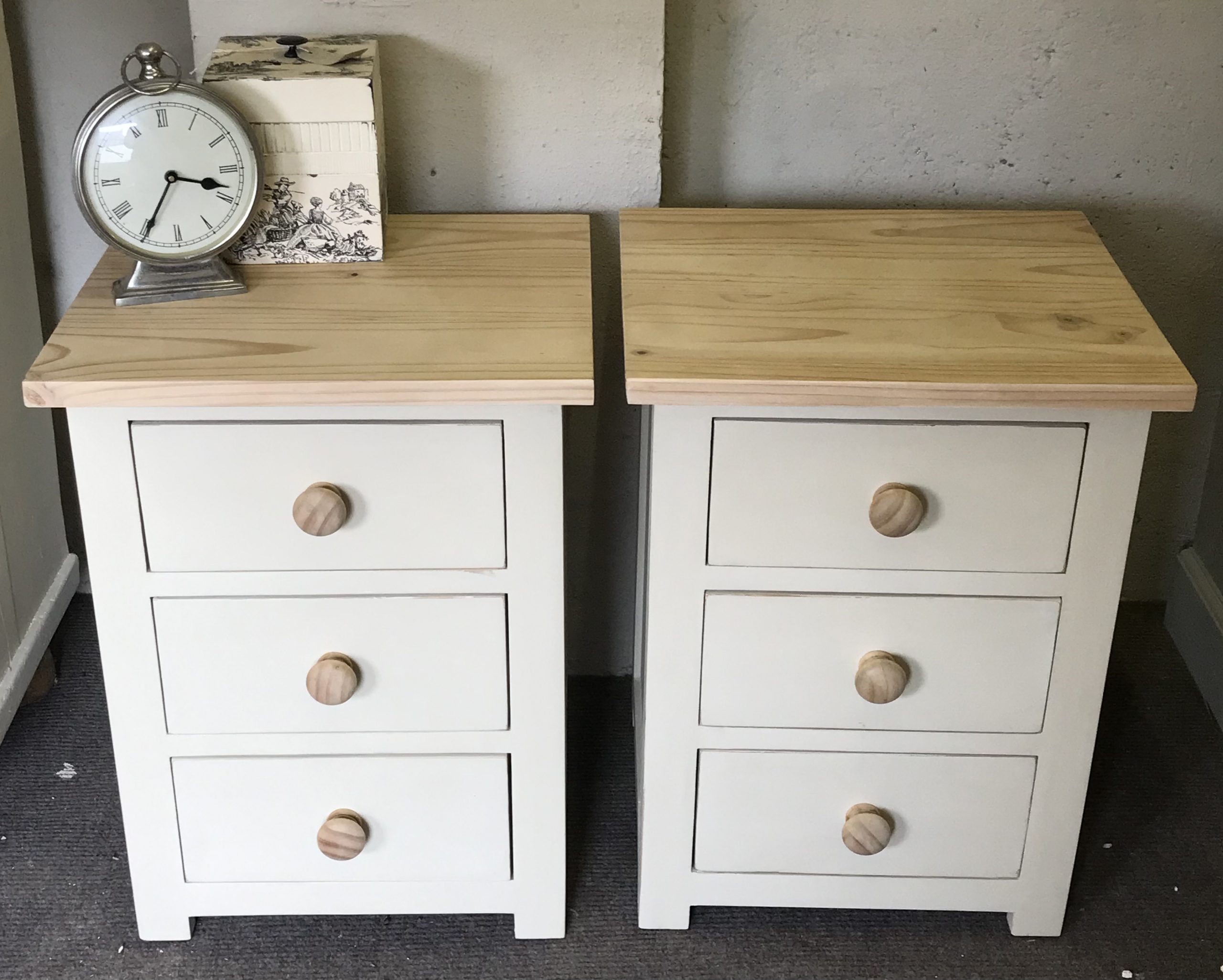 Pine Bedside Tables Pair Refined Interiors